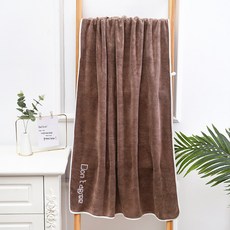 페이토 레터링 포인트 컬러 비치타올 70 x 140 cm, 브라운, 1개