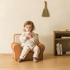 루나스토리 유아용 브레드 아기 소파 의자, 브라운 브라운