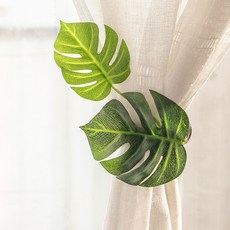 花朵樹果葉窗簾夾 15cm, 1個, 龜背竹