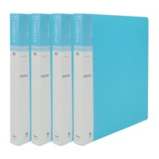 마이다스 40매 비보 클리어화일 인덱스 A4, 하늘색, 4개