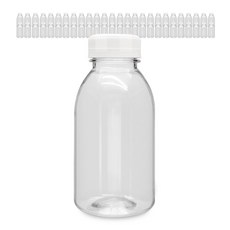 Mir Korea玻璃果汁瓶 白色瓶蓋, 300ml, 48個
