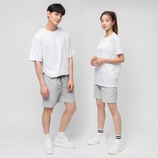 CARET 男女通用舒適平織短褲, 3XL, 淺灰色