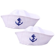 파티해 진정한 해군모자 블루닻, 블루 + 화이트, 2개