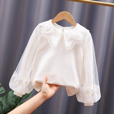 Yiyoumong女童款Miyoka雪紡基本款翻領襯衫