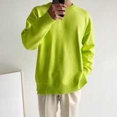 머시따 남성용 라운드넥 짜임 베이직 니트 티셔츠