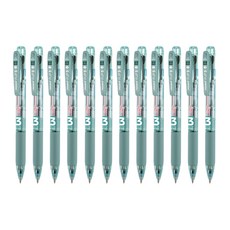 monAmi Flip 3多功能筆 0.5mm, 鼠尾草綠(黑+藍+紅), 12個
