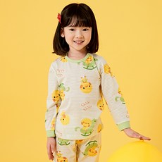 올로미미 아동용 치크치크 오가닉 9부 자카드 실내복 상하의 세트