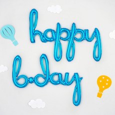 파티팡 happy b day 이니셜 은박풍선 세트, 블루, 3세트