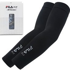 FILA FIT 3X-Bander 冰感涼爽袖套, 黑色, 1個