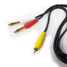 해밀전자 고급형 앰프 스피커 오디오케이블 RCA-2 모노 5.5 1.5m, ML04, 혼합색상