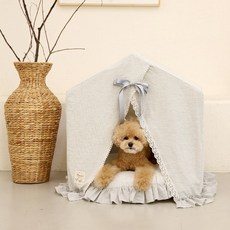 리토가토 강아지 하니 프릴 하우스, 그레이, M, 자수선택 배송요청에기재, 그레이, 1개
