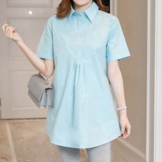 스타 임부 카라 루즈핏 반팔 셔츠 타 임부 카라 루즈핏 반팔 셔츠
