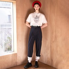 바이탈사인 여성용 Pintuck Cotton Pants