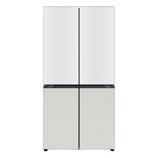 [색상선택형] LG전자 오브제컬렉션 디오스 베이직 4도어 냉장고 메탈 875L 방문설치, M873MWG031S, 화이트(상단), 그레이(하단)