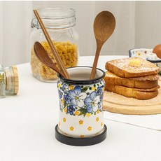 메종오브제 프라카 폴란드풍 도자기 수저통, 리시안셔스, 1개