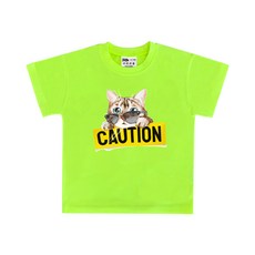 키즈크루 아동용 신중한고양이 반팔 티셔츠