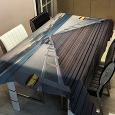 알럽홈 랜드 스케이프 프린팅 스퀘어 홈 테이블 커버, TYPE19, 140 x 160 cm