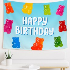 Mii Mii Party 派對自助裝飾法蘭絨高級布料生日橫幅, 8 藍熊