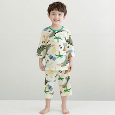 올라베이비 아동용 다이노소어 7부 잠옷 상하의 세트