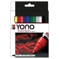 YONO 페인트마카 B 세트 1.5~3mm MB124004002, 6색, 1개