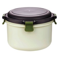 生活King 中卡龍保鮮隔熱餐盒, 750ml+1000ml重疊攜帶, 304不鏽鋼材質, 耐熱PP材質, 綠色, 1個