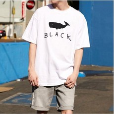 문컬렉션 5부 오버핏 고래 반팔티셔츠