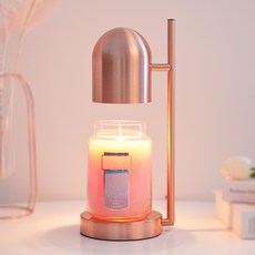 YANKEE CANDLE 燭燈暖燈+燈泡 2入+香氛蠟燭 L號 粉紅款, Pink Sand, 玫瑰金（暖色）