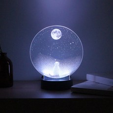 플렌느 인테리어 LED 아크릴 무드등 디퓨저 블랙체리, 달 고양이