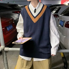 블랙101 남성용 데클렌 브이라인 배색 조끼 FC-2318984
