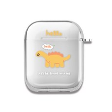 헬로우그리다 헬로 다이노즈 에어팟 1세대 / 2세대 클리어 하드 이어폰 케이스, 단일상품, 테루