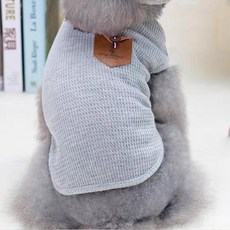 Coco studio 狗狗簡約口袋背心T恤, 灰色, 1個
