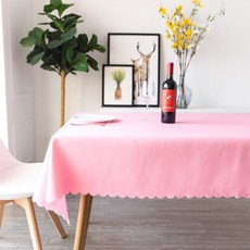 더플로우컴퍼니 호텔 레스토랑 파티 분위기 내는 폴리 에스터 패브릭 식탁보, 핑크, 세로 1.8m x 가로 1.8m