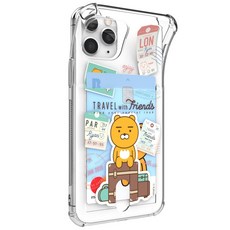 카카오프렌즈 트래블 투명방탄 카드 휴대폰 케이스