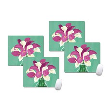 플라워 블룸 아트 마우스패드 20 x 24 cm, 09, 4개
