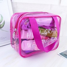 하이그레이드 워시백 PVC 투명 컬러 수영장 가방, 01핑크
