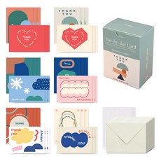 Monolike Day-by-day 感謝卡 Objet 系列組, 36張, 混合顏色