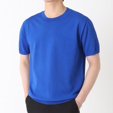 지지블랙 남성용 하피 프리미엄 쿨 워셔블 린넨 라운드 반팔 니트