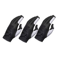 볼빅 남성용 VAIB 컬러 합피 왼손 골프장갑 3p, 블랙