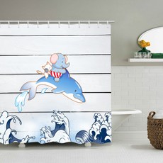 동물샤워커튼