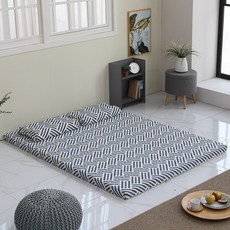 BED!DEA 9區透氣氣孔床墊+床套, 12厘米, 餅乾藍