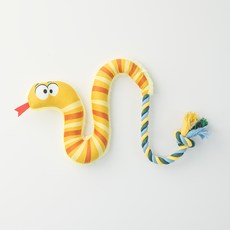 Mailcat 강아지 Animal Air 삑삑이 큰 눈의 뱀 인형 실타래 장난감, 노란 뱀, 1개