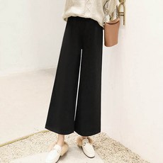 앤드스타일 여성용 편한 스판 밴딩 와이드 팬츠 261470