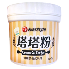 EverStyle 蛋糕專用塔塔粉，適用於各式烘焙，幫助蛋白打發，提升蛋糕品質，100g/罐, 1罐