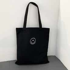소리달 여성용 티가 캔버스 빅사이즈 경량 다용도 스마일 숄더 토트백