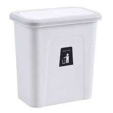 구디푸디 벽걸이 뚜껑형 화장실 휴지통 대 + 브라켓 세트, 1세트, 화이트