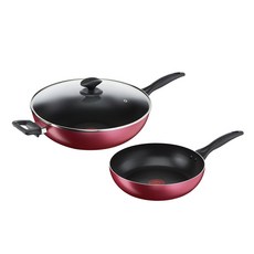 Tefal 特福 巴洛克系列不沾3件組, 32cm炒鍋 + 26cm深平底鍋, 1組