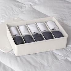 EZLIVING 10格塑膠內衣收納盒蓋, Ivory, 1個