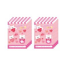 아이비스 여아용 초등1-2 받아쓰기 넓은칸 노트 러블리곰 11063, 혼합색상, 10개