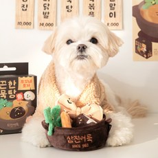 바잇미 삼진어묵 강아지 뜨끈한 어묵탕 노즈워크 장난감, 흰색 + 갈색, 1개