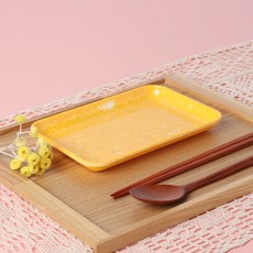 레트로 분식그릇 떡볶이 팝 쟁반접시 1호, YELLOW, 4개